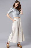 Blue Stripe Cotton Flex Striped Crop Top With Palazzo - Style Like A Diva