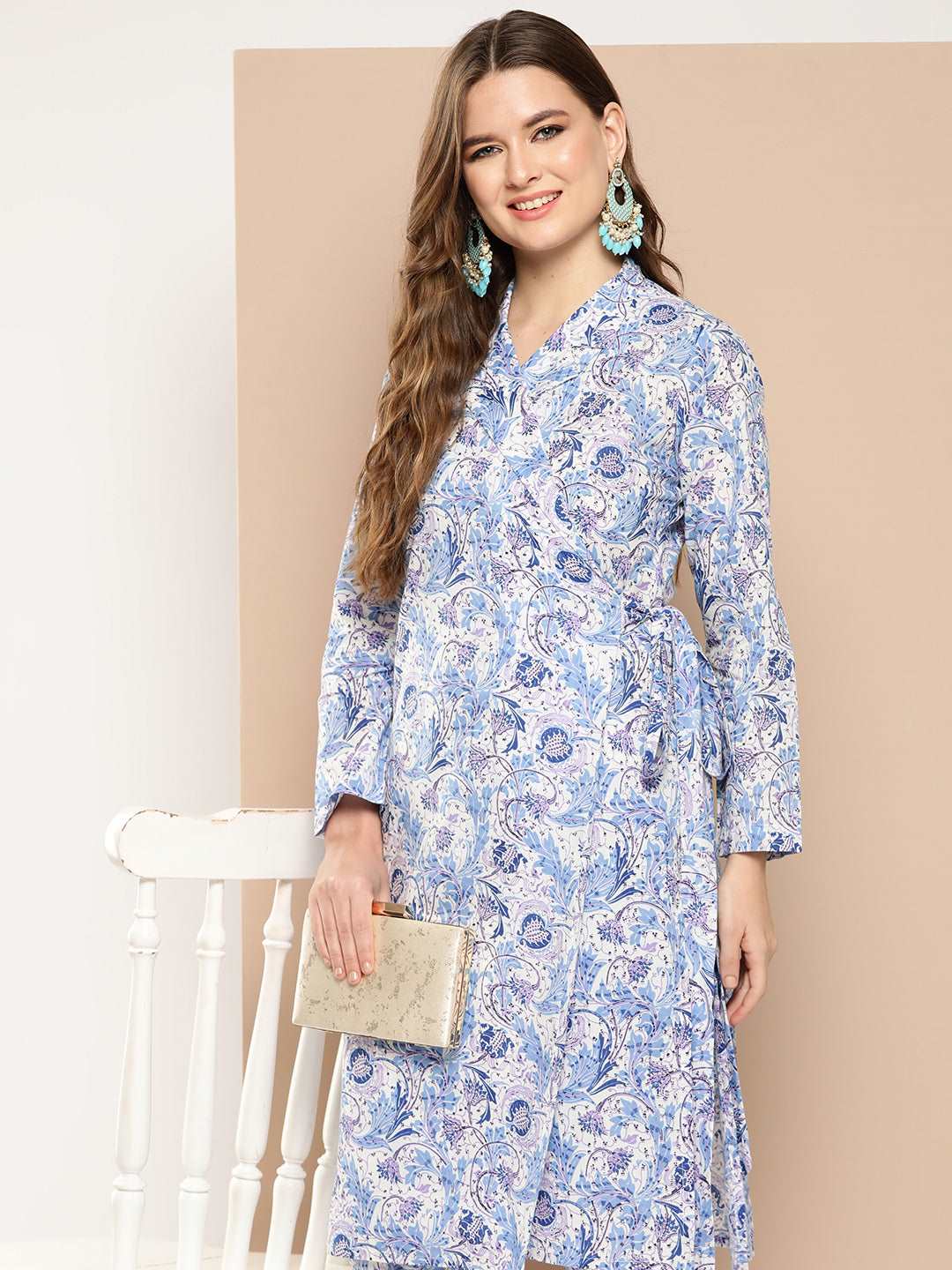 Floral hand block printed kurta set - Style Like A Diva