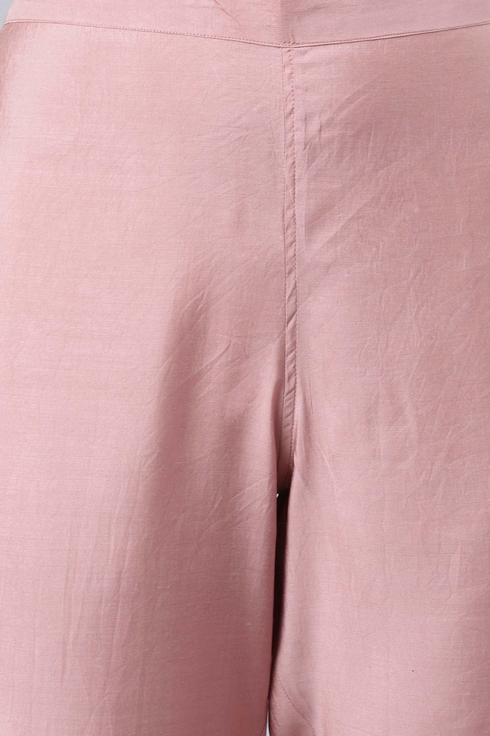 Light Pink Poly Silk Thread Work 3 Piece Set - Style Like A Diva