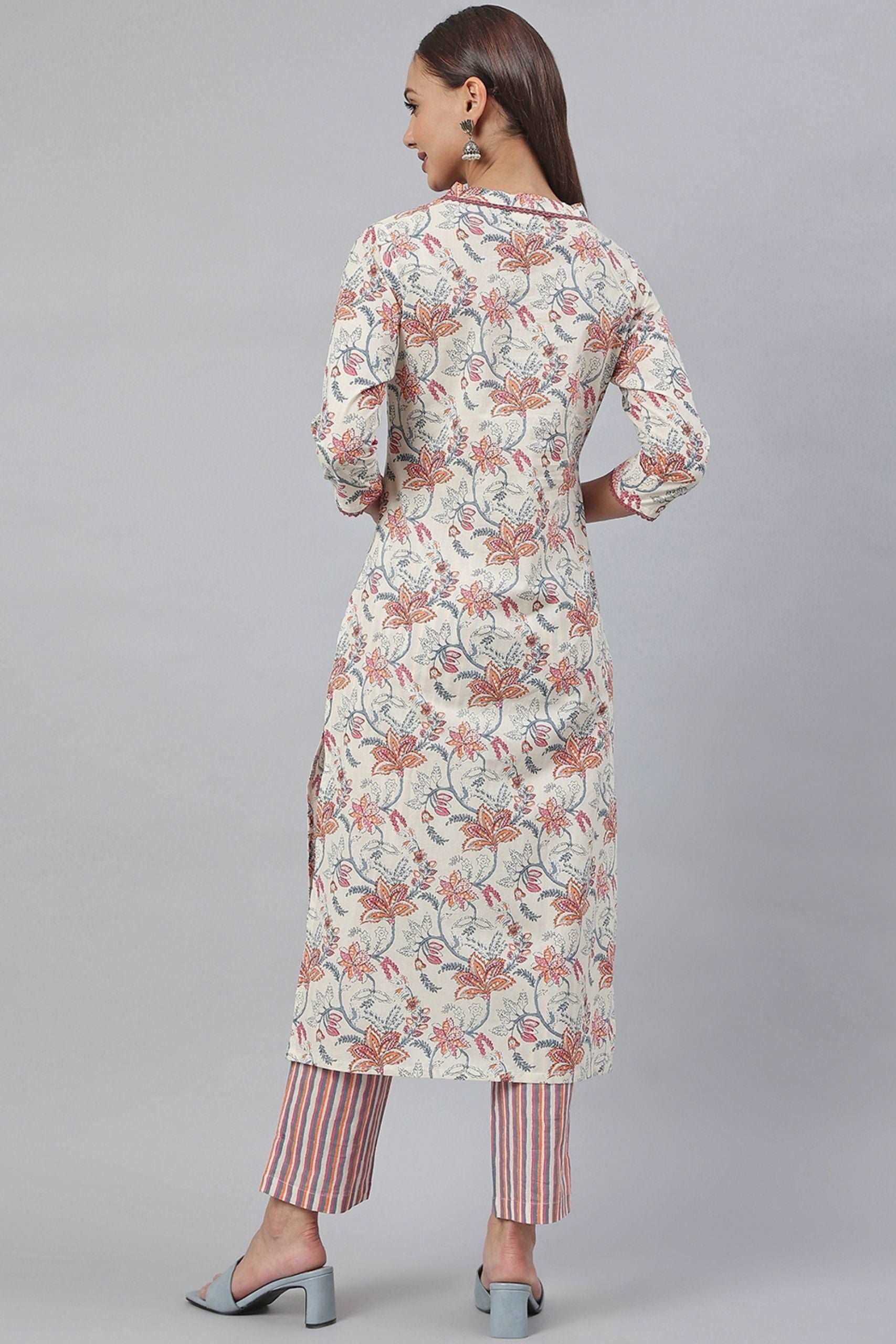 Off - White Cotton Printed Kurta - Style Like A Diva