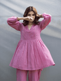 Onion Pink Dobby Short Co - Ord Set - Style Like A Diva