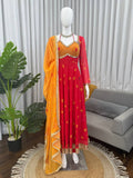 Exclusive Faux Georgette Digital Print Mirror Work Suit Set