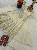 Elegant Embroidered Crunchy Silk Anarkali Set