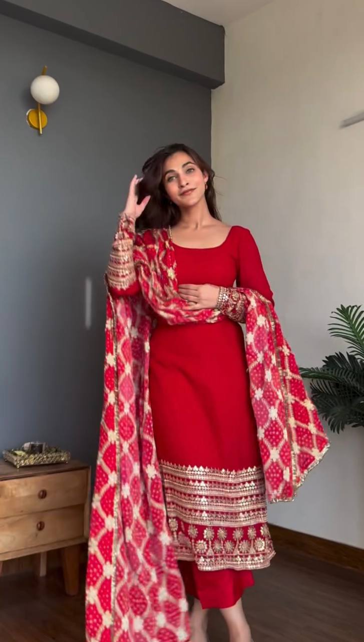 Effortless elegance Red 3-piece suit set