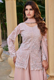 Peach Elegant Heavy Embroidered Palazzo Set ✨