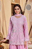 Pink Embroided Elegant Farshi Palazzo 3-Piece Set