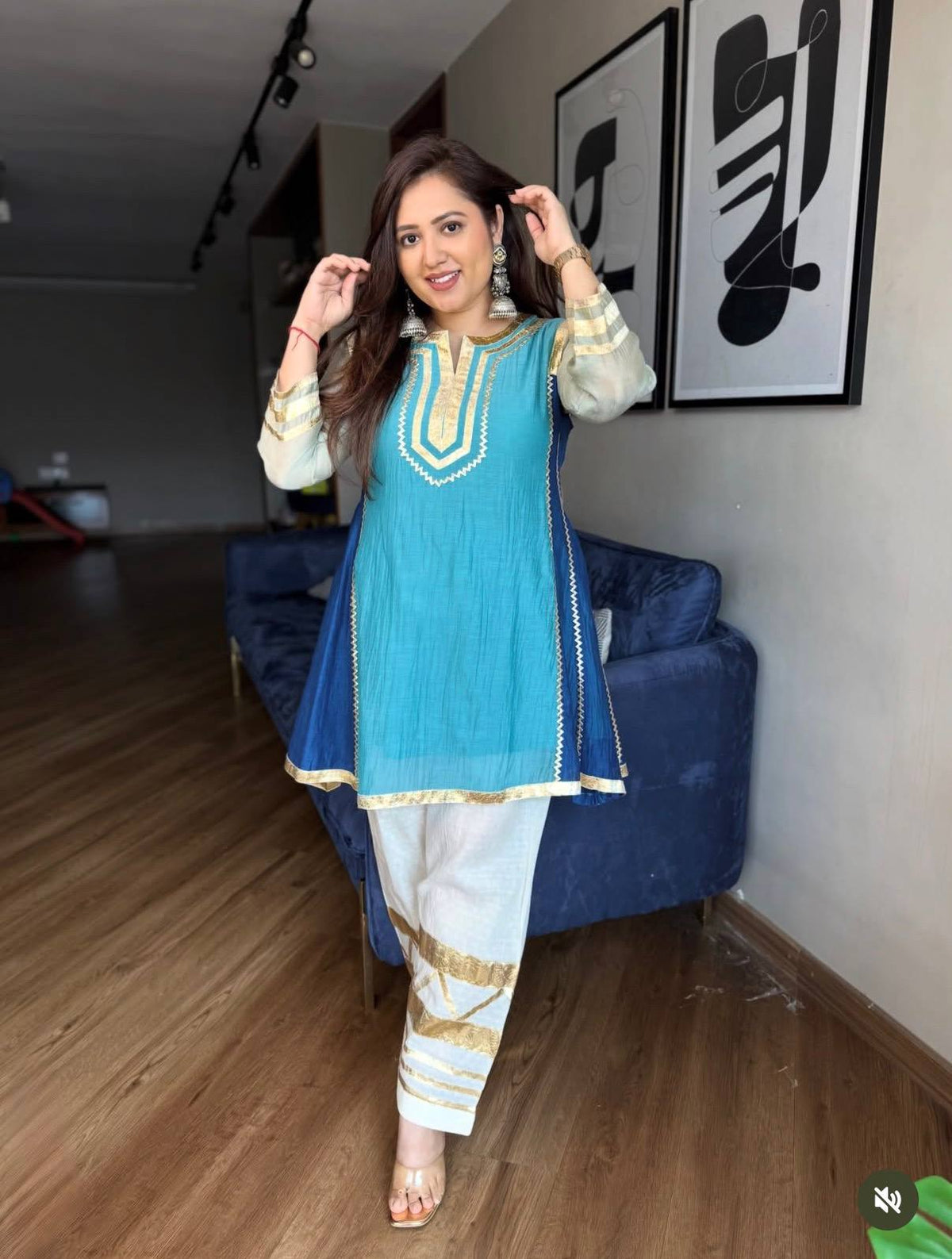 Elegant Chinon Gota Patti Co-Ord Set