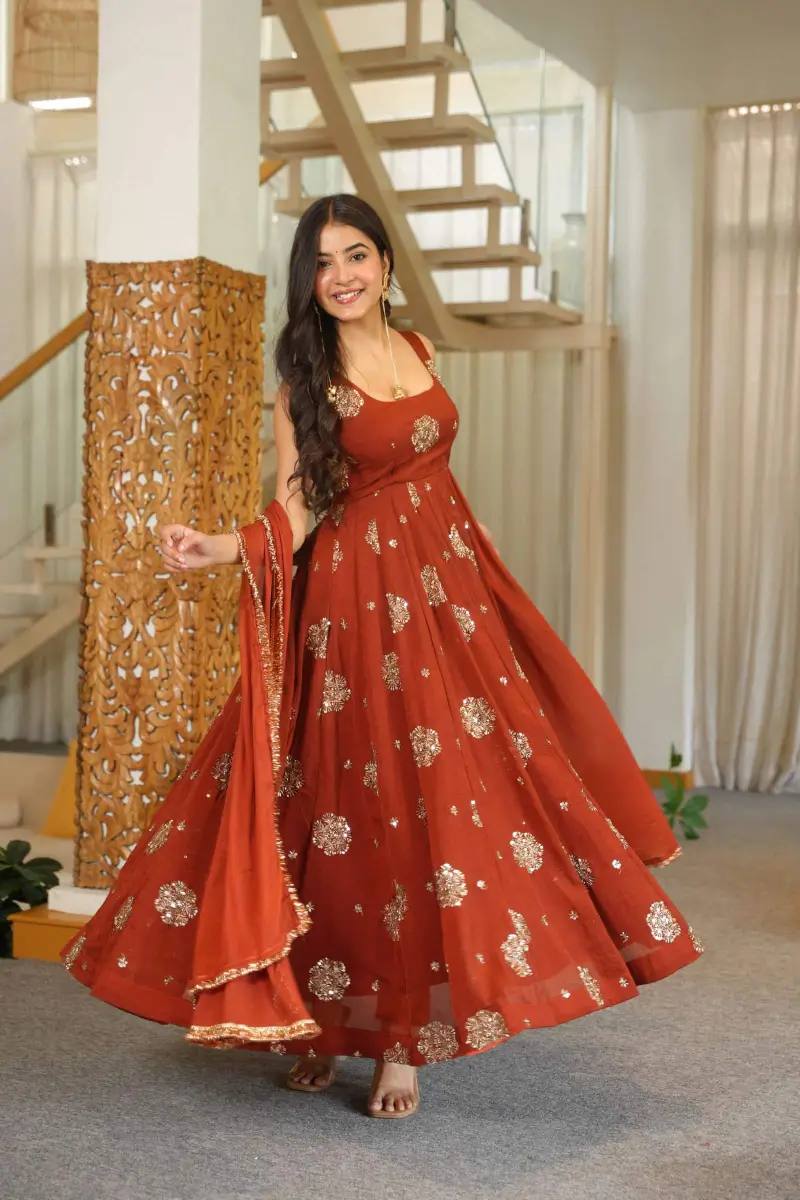 Elegant Karishma Silk 3-Piece Anarkali Set ✨