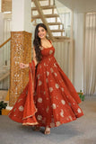 Elegant Karishma Silk 3-Piece Anarkali Set ✨