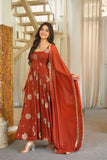 Elegant Karishma Silk 3-Piece Anarkali Set ✨