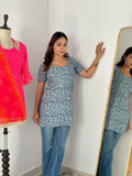 Pure Cotton Designer Floral Print Kurti
