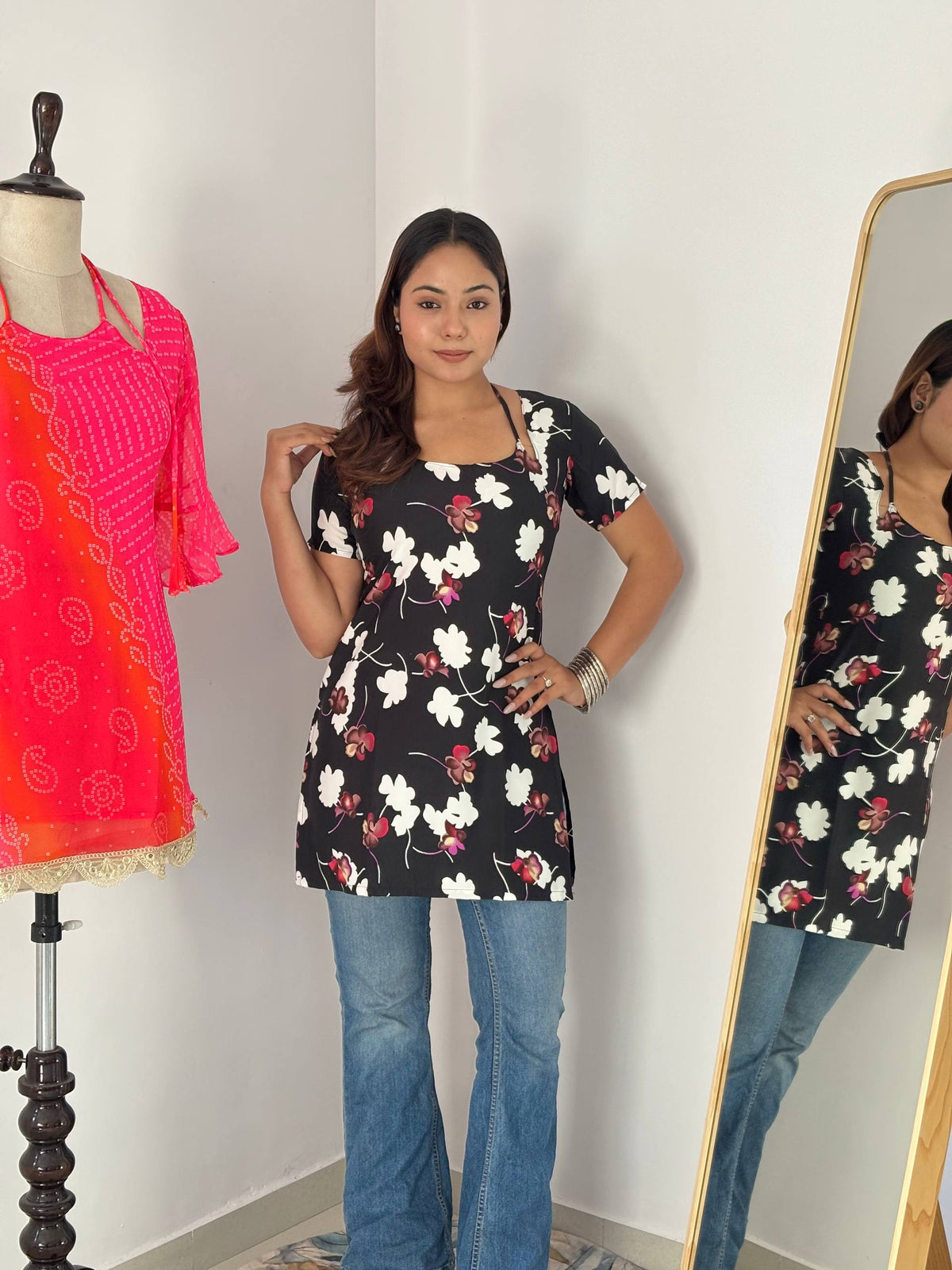 Pure Cotton Designer Floral Print Kurti