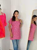 Pure Cotton Designer lehriya Print Kurti