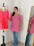Pure Cotton Designer lehriya Print Kurti