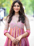 Elegant Embroidered Silk Gown Set