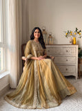 Elegant Embroidered Silk Gown Set