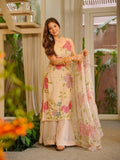 Elegant Organza Silk Kurta Set with Plazzo &amp; Dupatta