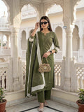 Festive Cotton green lehriya  Kurta Sets