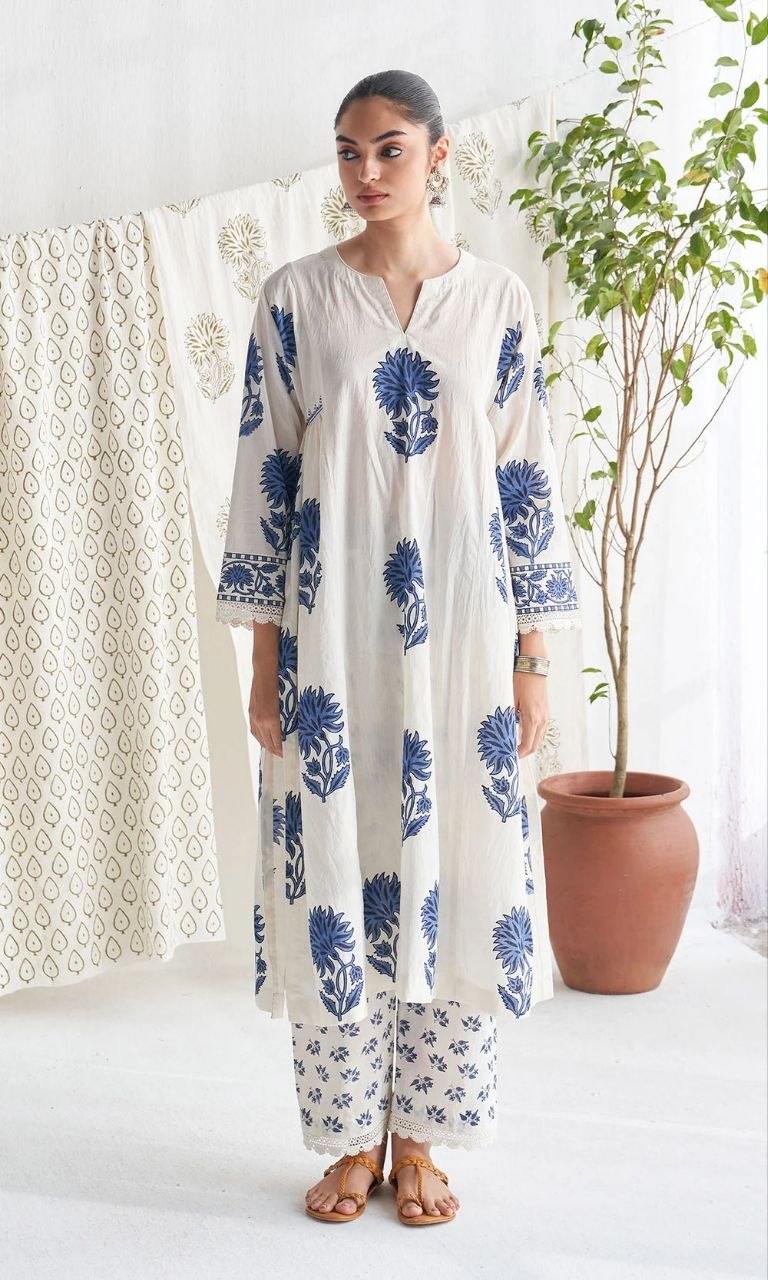 Printed Kurta Set with Dupatta (Jaipuri Taj Cotton)