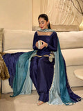 Embroidered Crepe Kurta Set with Farshi Salwar with Chinon Silk Dupatta