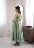 Mirror Work Flared Gown Set