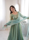 Mirror Work Flared Gown Set