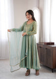 Mirror Work Flared Gown Set