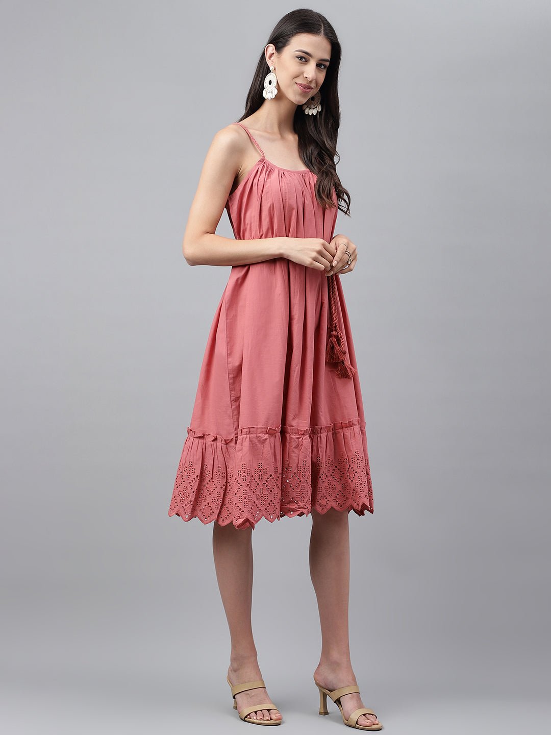 Rust cotton spaghetti dress - Style Like A Diva