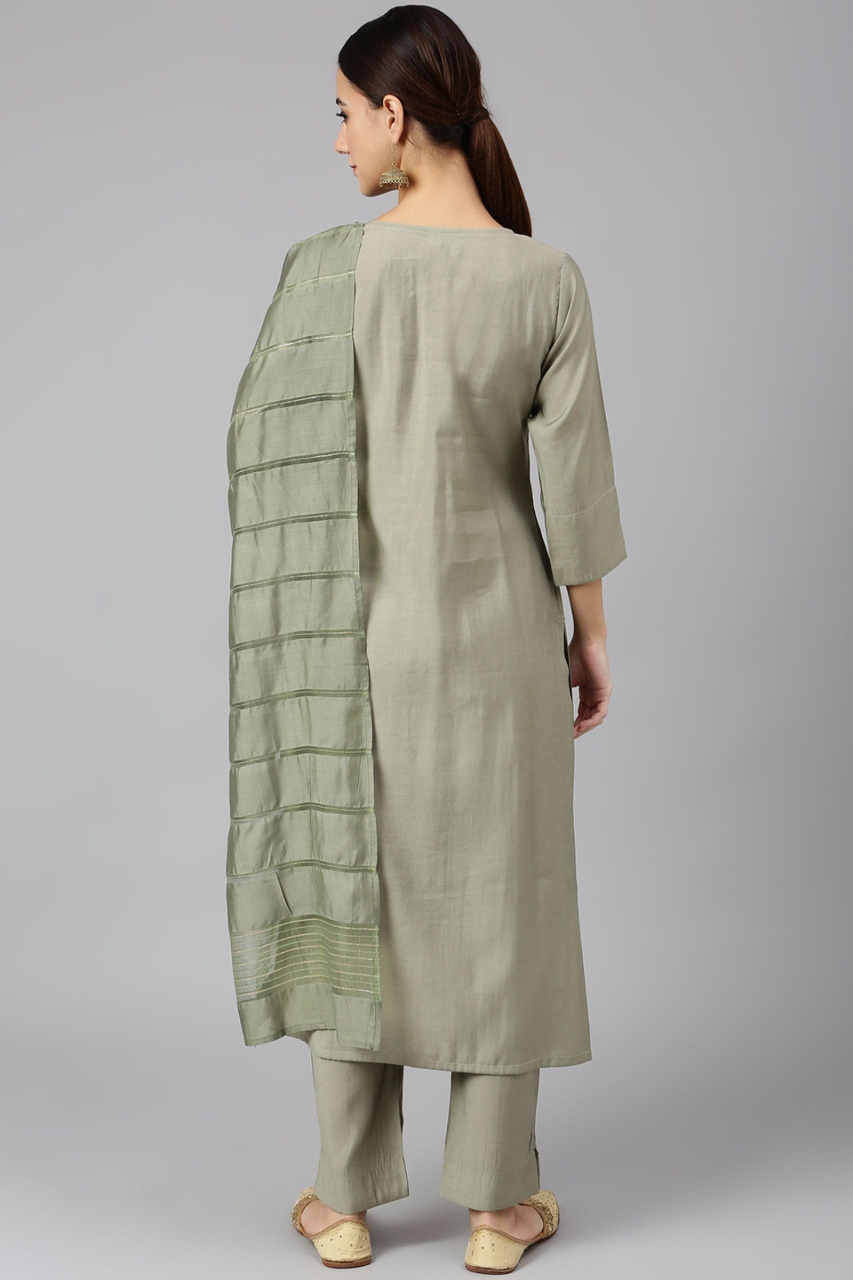 Sea Green Thread Sea Green Poly Silk Thread Work 3 Piece Set – Style Like A Diva