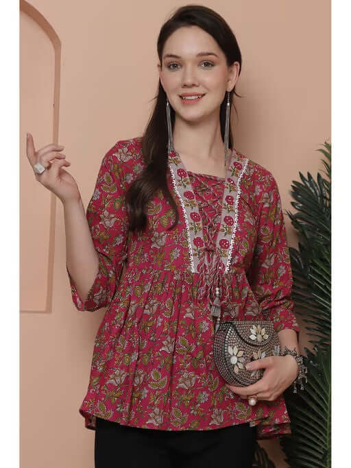 Women Floral Print Regular Fit Tunic - Style Like A Diva