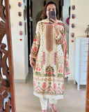 Muslin Printed Pakistani Suit