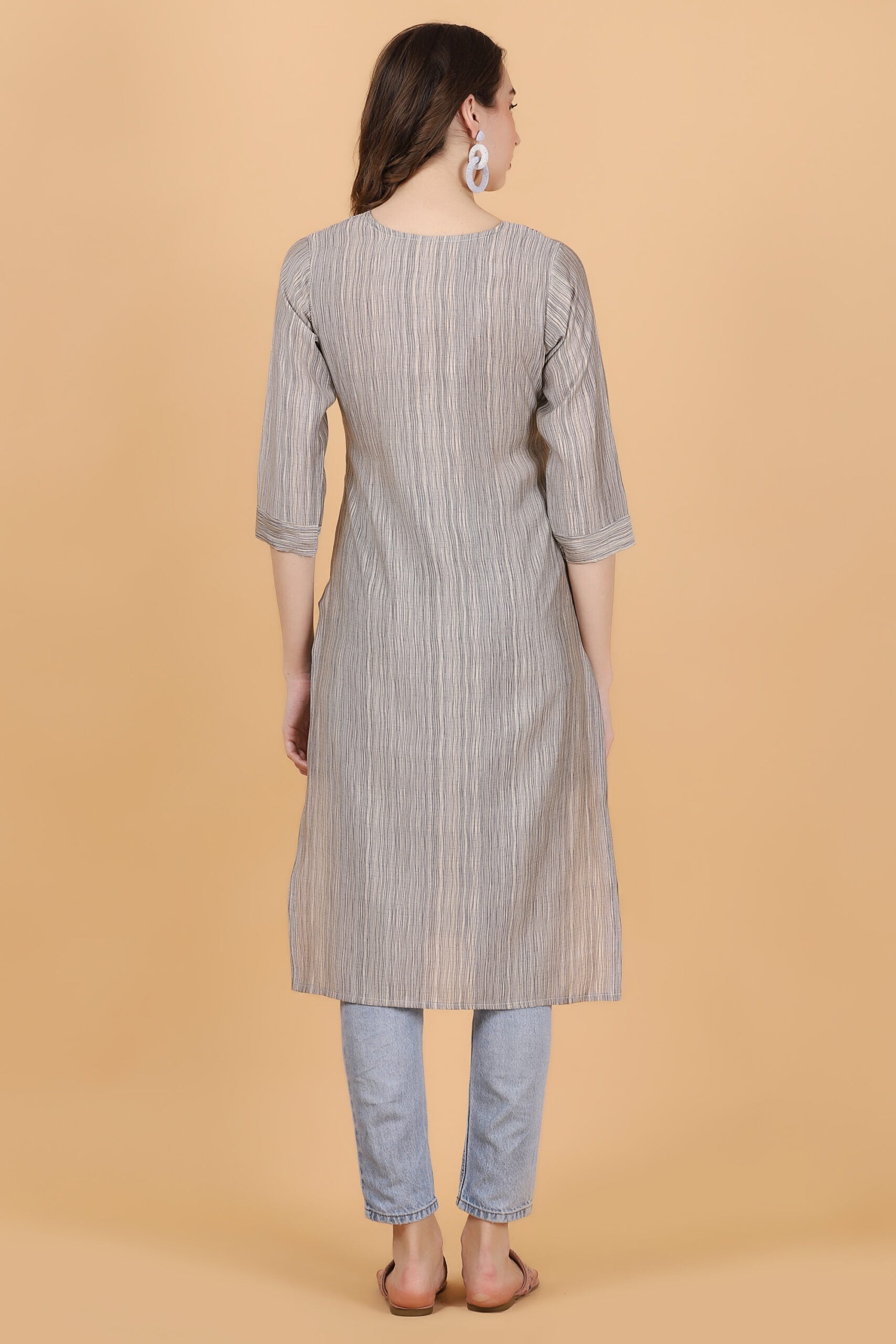 Vicos Modal Casual Self Design Kurta - Style Like A Diva